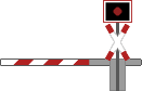 GIF-Animation Bahnübergang im Pixel-Style