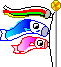 GIF-Animation Drachen (Kite) im Pixel-Style