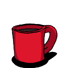 GIF-Animation Kaffee im Pixel-Style