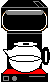 GIF-Animation Kaffee im Pixel-Style