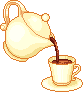 GIF-Animation Kaffee im Pixel-Style