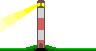 GIF-Animation Leuchtturm im Pixel-Style