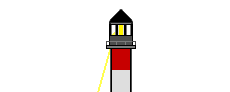GIF-Animation Leuchtturm im Pixel-Style