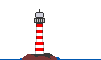 GIF-Animation Leuchtturm im Pixel-Style