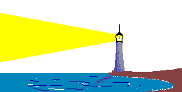 GIF-Animation Leuchtturm im Pixel-Style