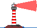 GIF-Bild Leuchtturm im Pixel-Style