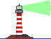 GIF-Bild Leuchtturm im Pixel-Style