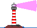GIF-Bild Leuchtturm im Pixel-Style